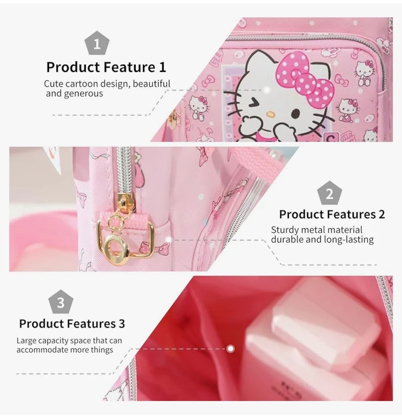 Cute Cartoon Tote Bag, Crossbody Bags for Girls, Adjustable Strap Sling Backpack - (PINK)