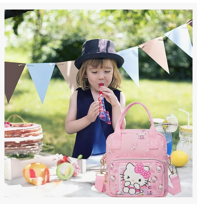 Cute Cartoon Tote Bag, Crossbody Bags for Girls, Adjustable Strap Sling Backpack - (PINK)