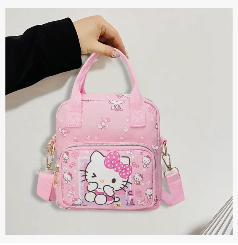 Cute Cartoon Tote Bag, Crossbody Bags for Girls, Adjustable Strap Sling Backpack - (PINK)