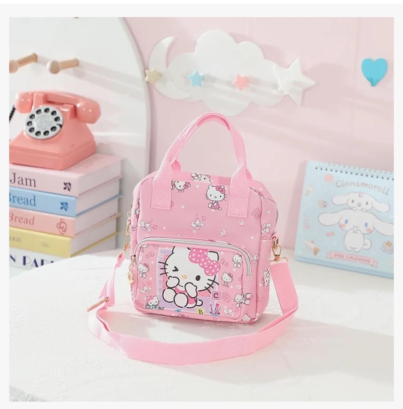 Cute Cartoon Tote Bag, Crossbody Bags for Girls, Adjustable Strap Sling Backpack - (PINK)