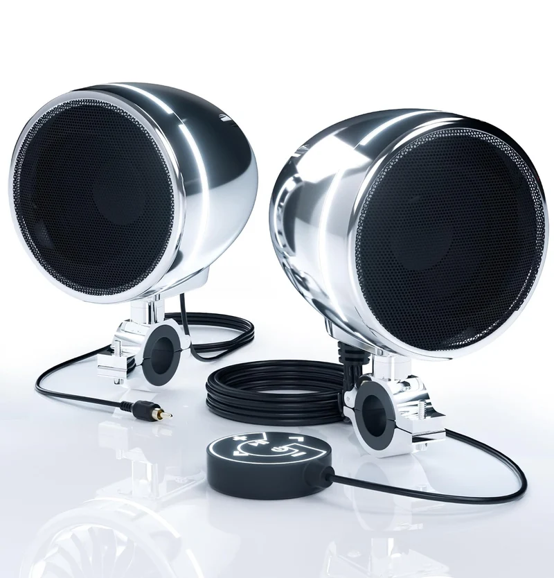 4 Inch Motorcycle Speakers Bluetooth Waterproof Audio System Waterproof 300W Speakers, Built-in Amplifier, USB/AUX,Wired Control, Great for Harley, ATV, scooters 4-Wheeler