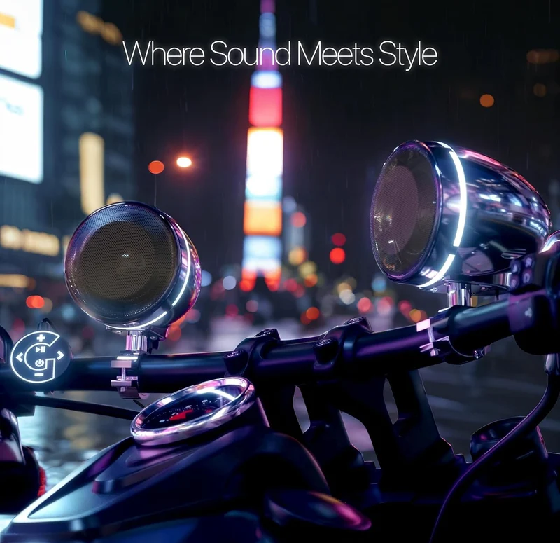 4 Inch Motorcycle Speakers Bluetooth Waterproof Audio System Waterproof 300W Speakers, Built-in Amplifier, USB/AUX,Wired Control, Great for Harley, ATV, scooters 4-Wheeler