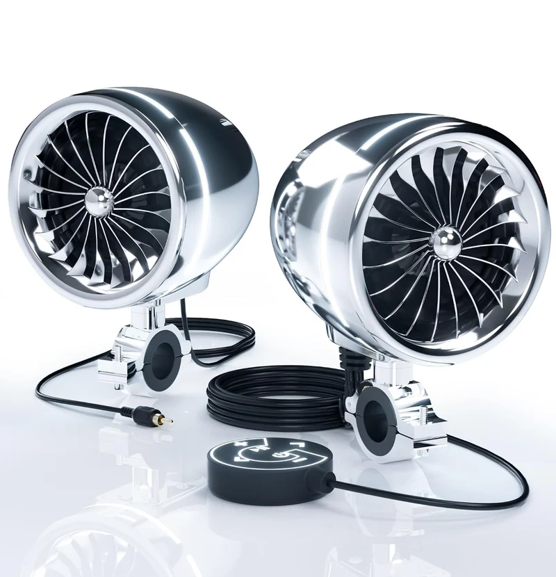 4 Inch Motorcycle Bluetooth Speakers Waterproof Radio Audio System 300W Speakers, LED Ring, Built-in Amplifier, USB/AUX,Wired Control, Great for Harley, ATV, scooters 4-Wheeler