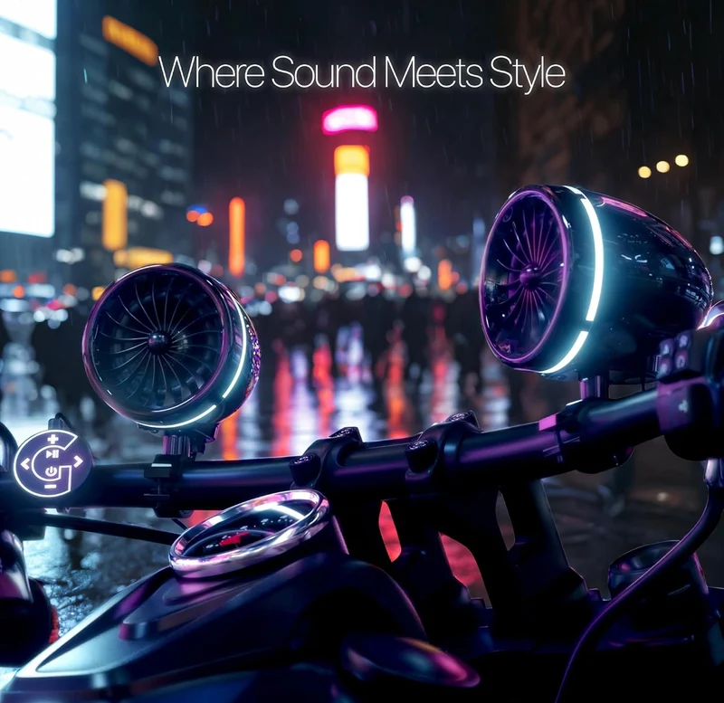 4 Inch Motorcycle Bluetooth Speakers Motorcycle Radio with LED Ring Waterproof 300W Speakers, Built-in Amplifier, USB/AUX,Wired Control, Great for Harley, ATV, scooters 4-Wheeler