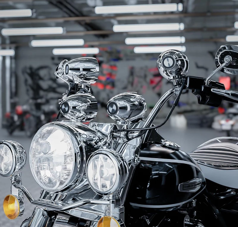 Motorcycle Bluetooth Speakers 4-Speaker Waterproof Audio System 4.25 Inch Full-range Speakers, 1600W Peak Power, Bluetooth/USB/AUX/FM Radio, Subwoofer Output, Fits 7/8-1.25 inch handlebars