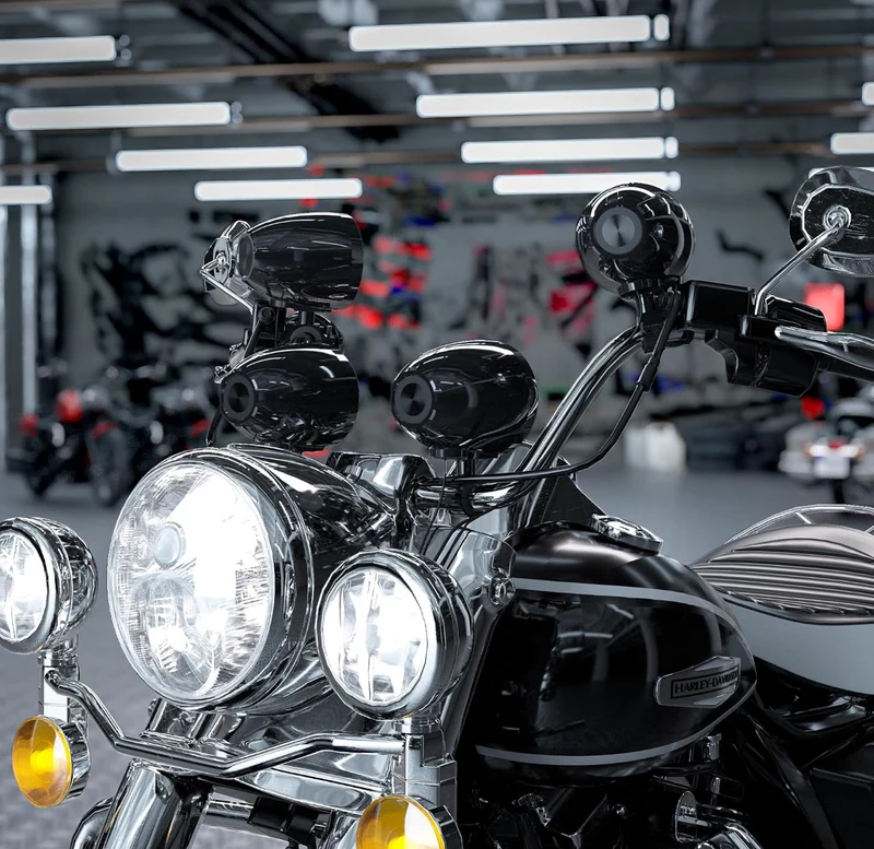 Motorcycle Bluetooth Speakers 4-Speaker Waterproof Audio System 4.25 Inch Full-range Speakers, 1600W Peak Power, Bluetooth/USB/AUX/FM Radio, Subwoofer Output, Fits 7/8-1.25 inch handlebars