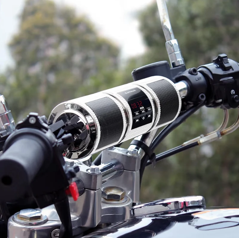 Motorcycle Bluetooth Speakers, Waterproof Radio Audio System Built-in Amplifier, FM Radio, AUX Input, USB, Great for ATV, Scooter Bike,12 Volt Vehicle