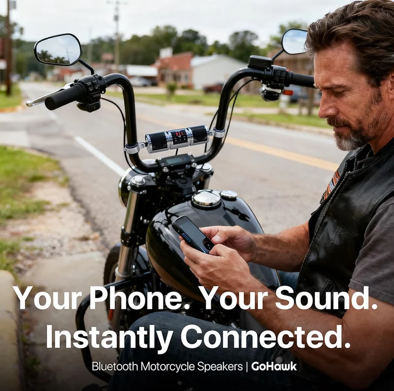 Motorcycle Bluetooth Speakers, Waterproof Radio Audio System Built-in Amplifier, FM Radio, AUX Input, USB, Great for ATV, Scooter Bike,12 Volt Vehicle