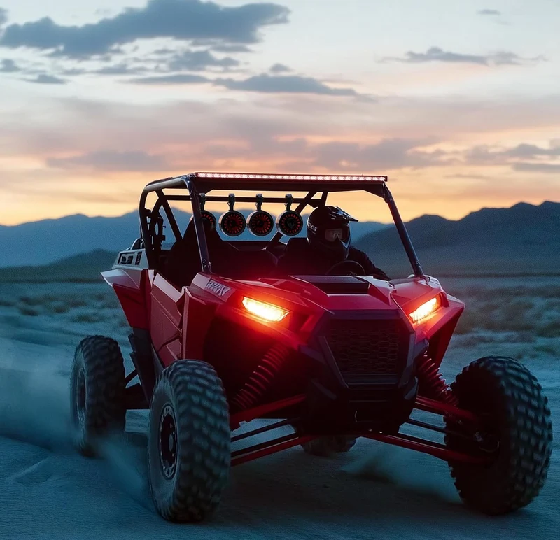 Sound System 600W UTV Speakers 5" Sound Bar 4 speakers (2 woofers + 2 tweeters). Bluetooth/FM/USB/AUX input. Fits 1.5-2in roll bars