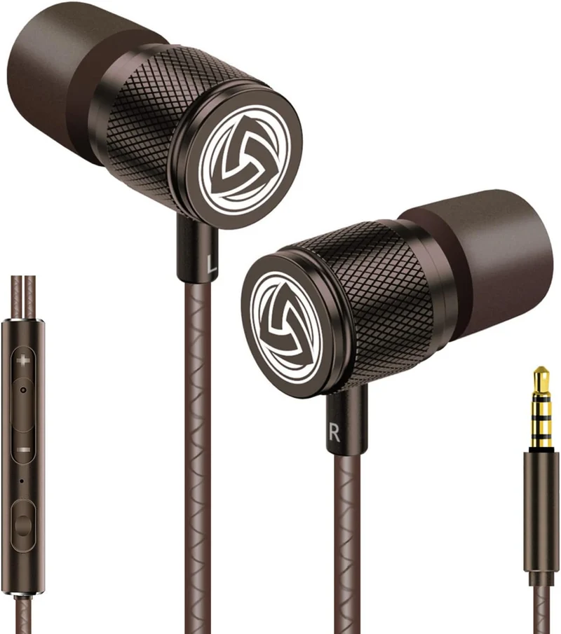 Ultra Wired Earbuds in-Ear Headphones, Earphones with Microphone, Noise Isolating Ear Buds, Memory Foam for iPhone, Samsung, School Students, Kids, Women, Small Ears