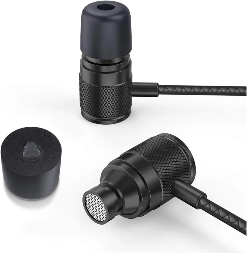 Ultra Wired Earbuds in-Ear Headphones, Earphones with Microphone, Noise Isolating Ear Buds, Memory Foam for iPhone, Samsung, School Students, Kids, Women, Small Ears