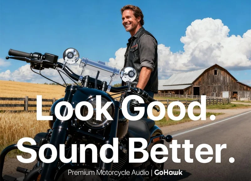 Bluetooth Motorcycle Speakers Waterproof 8-Speaker Radio 600W Aluminum Sound Bar, 4.25" External Speakers, LED light, FM Radio/USB/AUX, Remote Control, Perfect for Harley ATV