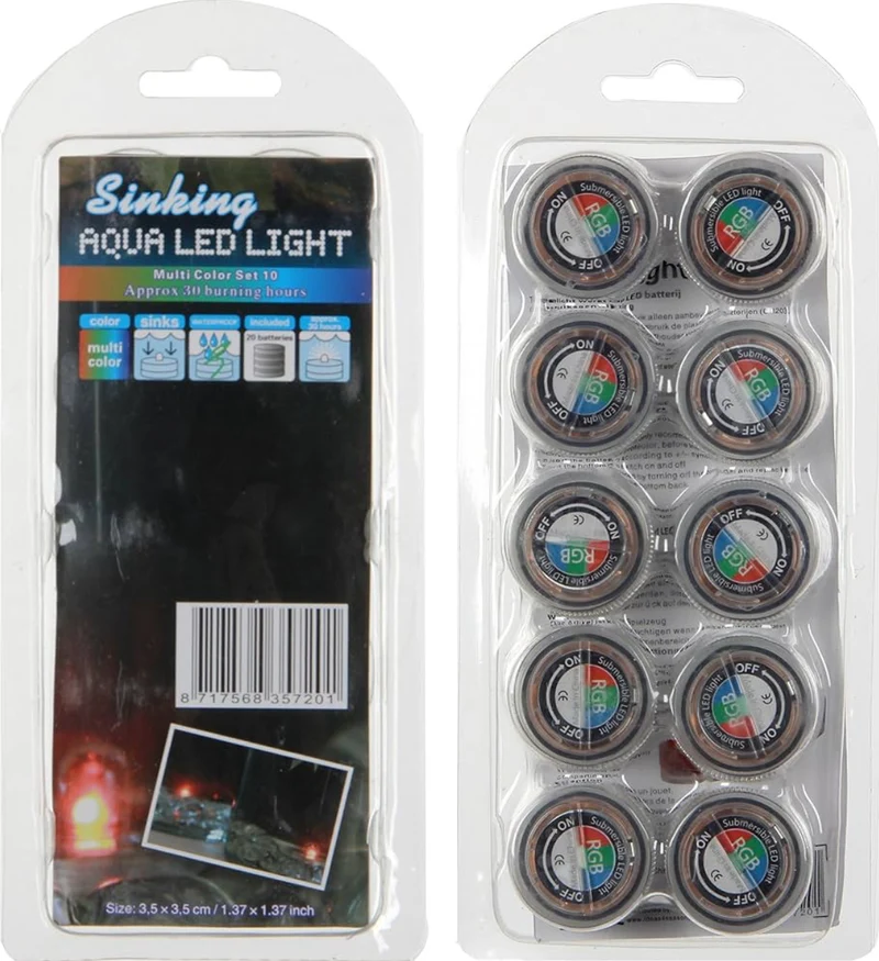Halloween Lights Submersible LED Lights Battery Powered Underwater Waterproof Tea Light Decor Lighting - Teal
