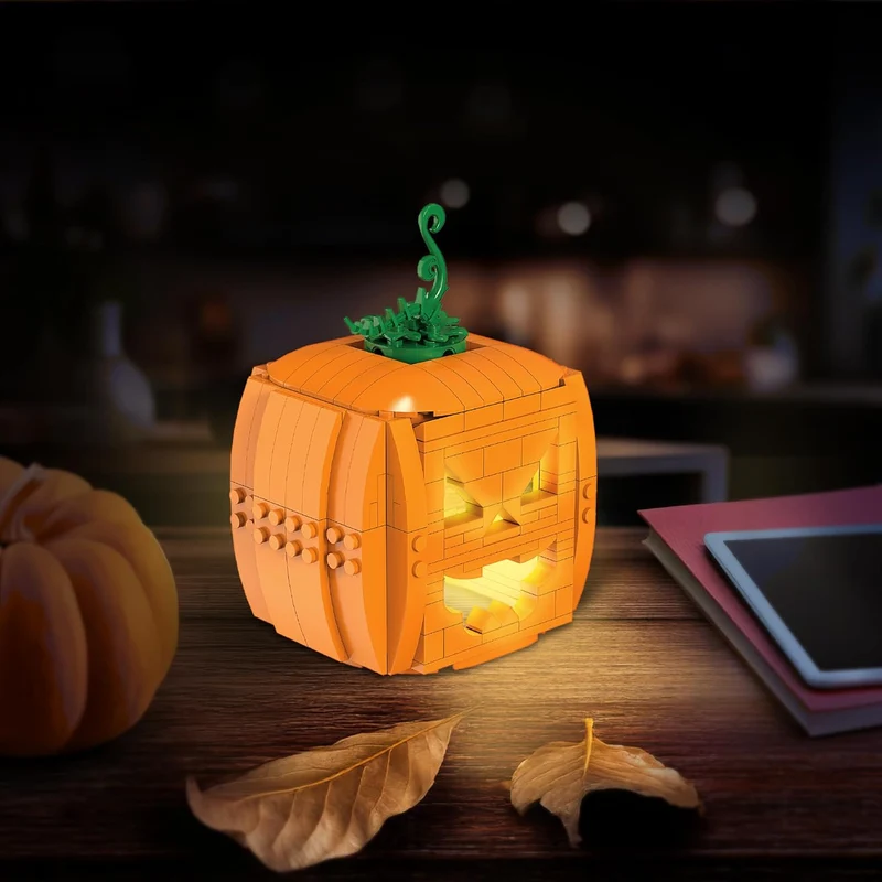 Brickcraft Brick O’-Lantern Building Kit, 233 Pieces | Halloween Pumpkin