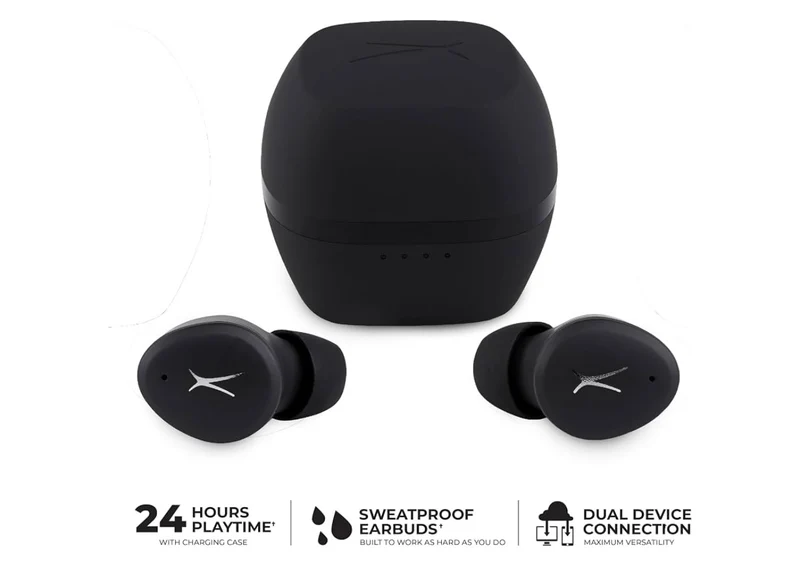 Altec Lansing - Wireless Bluetooth Waterproof Sport Earbuds - (Black)