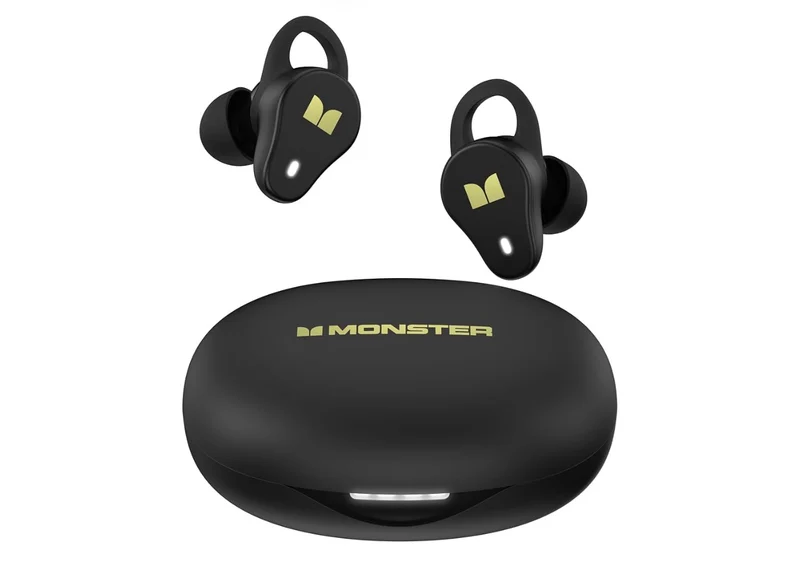 Monster NL210 Wireless Earbuds, Bluetooth 5.4 in-Ear Stereo Built-in Mic for Crystal Clear Call, 32H Playtime, Type-C Charging, Waterproof Sports - (Black)