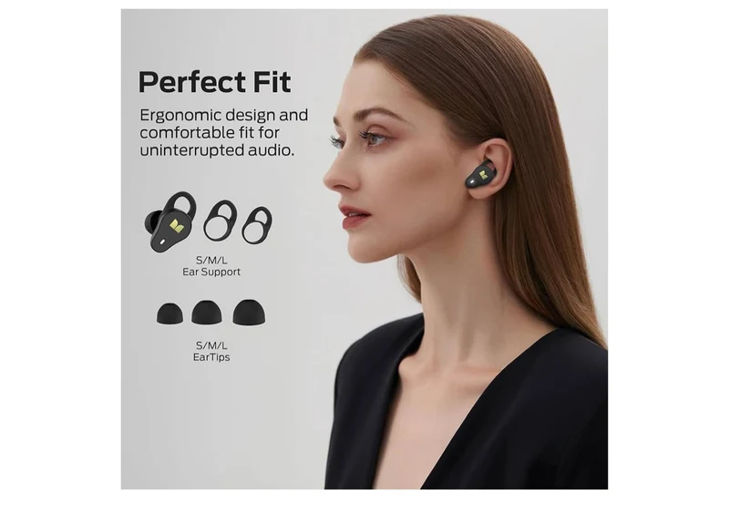 Monster NL210 Wireless Earbuds, Bluetooth 5.4 in-Ear Stereo Built-in Mic for Crystal Clear Call, 32H Playtime, Type-C Charging, Waterproof Sports - (Black)