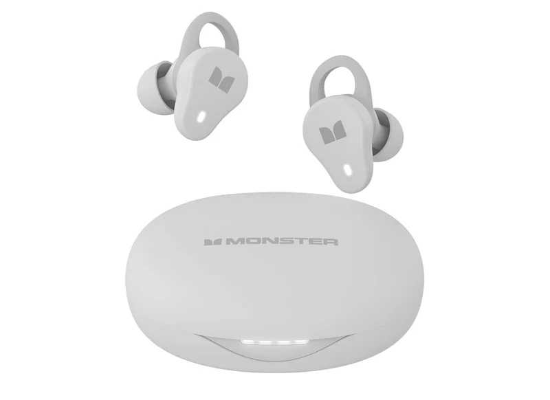 Monster NL210 Wireless Earbuds, Bluetooth 5.4 in-Ear Stereo Built-in Mic for Crystal Clear Call, 32H Playtime, Type-C Charging, Waterproof Sports - (White)