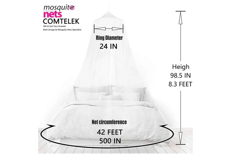 Bed Canopy Mosquito Net,Bed Curtains Full Size from Ceiling Bed Decor w/ Fairy Lights