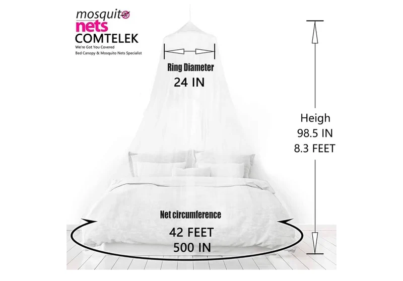 Mosquito Net Bed Canopy Curtains Full Size from Ceiling,Netting Bed Tent - White Decor