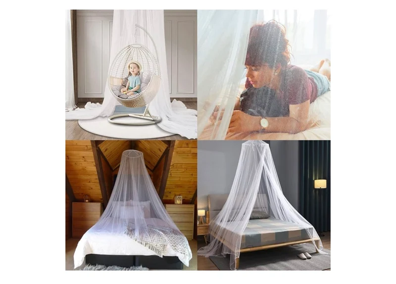 Mosquito Net Bed Canopy Curtains Full Size from Ceiling,Netting Bed Tent - White Decor