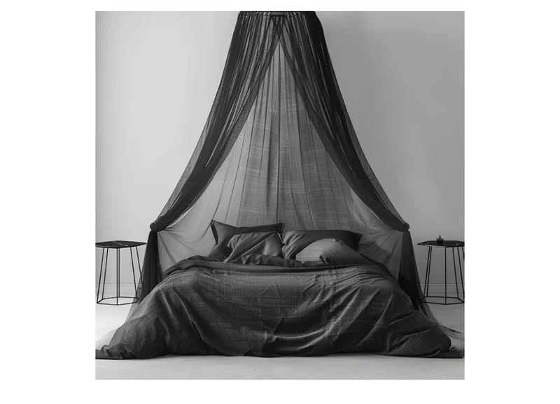 Mosquito Net Bed Canopy Curtains Full Size from Ceiling,Dome Mosquito Netting Bed Tent Decor - (Black)