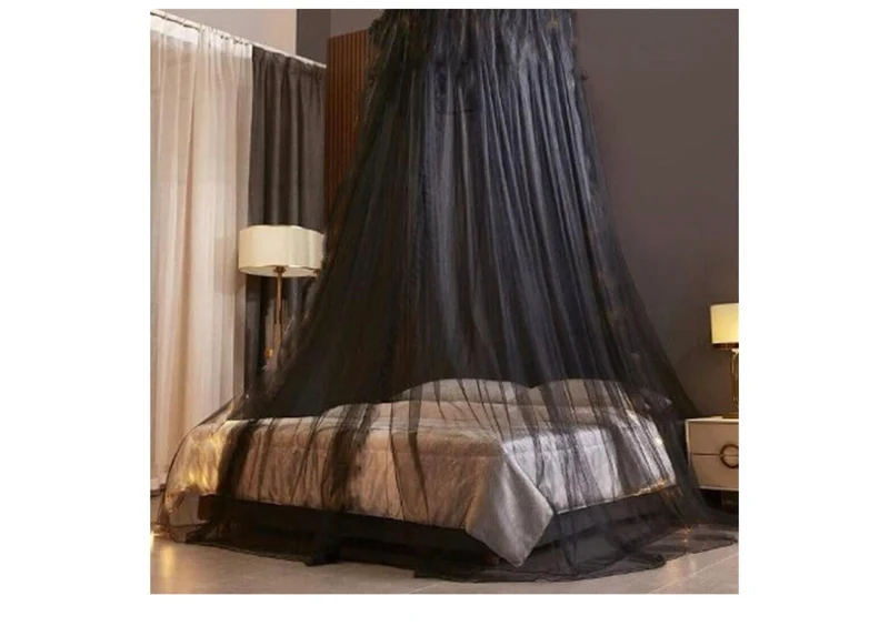 Mosquito Net Bed Canopy Curtains Full Size from Ceiling,Dome Mosquito Netting Bed Tent Decor - (Black)