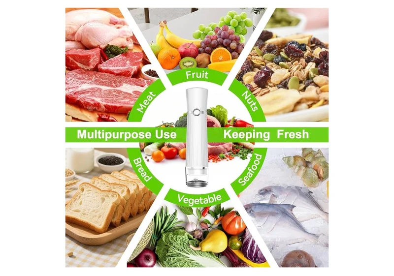 Vacuum Sealer for Food (Compact Vacuum Sealer Machine + 40 Reusable Vacuum Bags), Handheld Vacuum Food saver for 10X Preservation & Fresh, Powerful 80Kpa Portable Vacuum Sealer