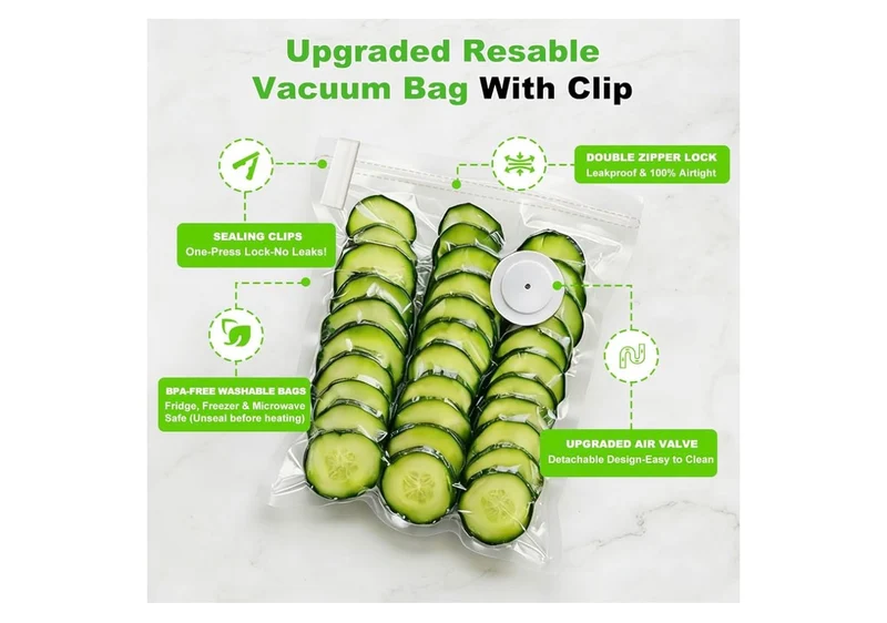Vacuum Sealer for Food (Compact Vacuum Sealer Machine + 40 Reusable Vacuum Bags), Handheld Vacuum Food saver for 10X Preservation & Fresh, Powerful 80Kpa Portable Vacuum Sealer