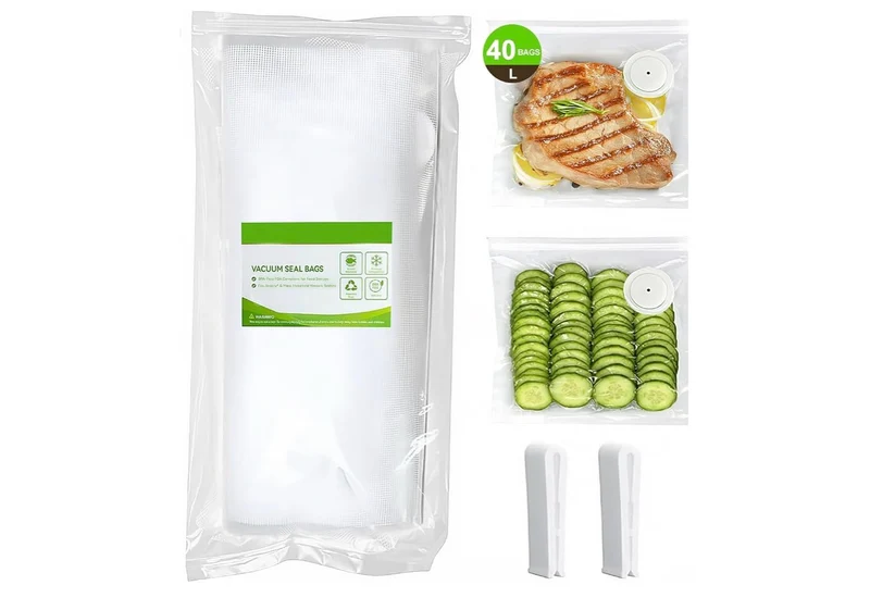 40PCS Reusable Vacuum Sealer Bag for Food, Large Vacuum Storage Bags, Compatible With Many Vacuum Sealers