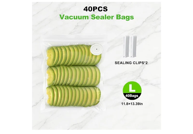 40PCS Reusable Vacuum Sealer Bag for Food, Large Vacuum Storage Bags, Compatible With Many Vacuum Sealers