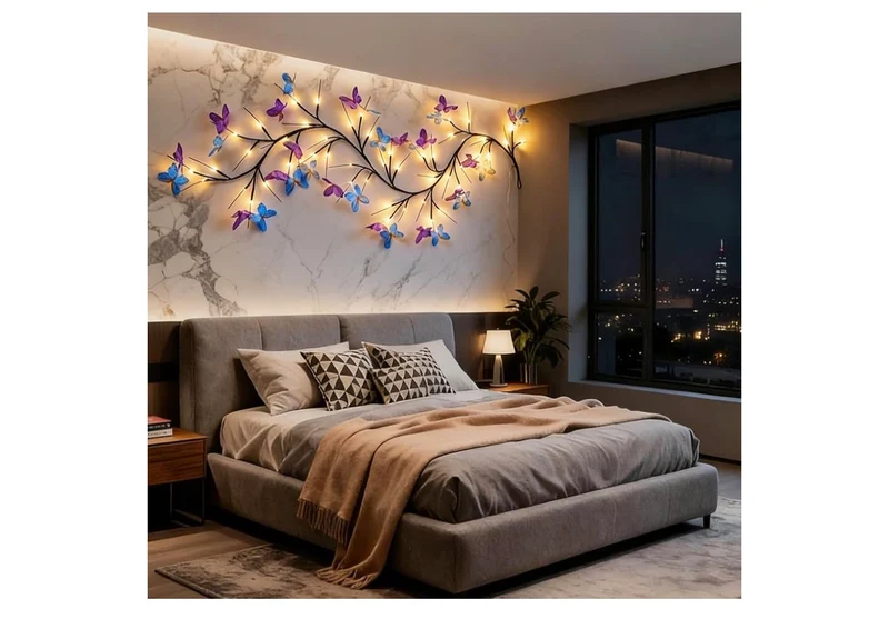 Willow Vine Light w/ Butterfly 48LED 5.9FT Enchanted Wall Decoration 8 Light Modes for Indoor Home Wall Decoration - (Warm White)