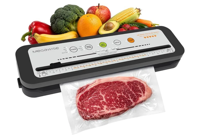 Vacuum Sealer Machine, 80kPa Food Sealer with One-Touch Vacuum & Seal, Built-in Cutter and Bags, 4 Food Modes - (Silver)