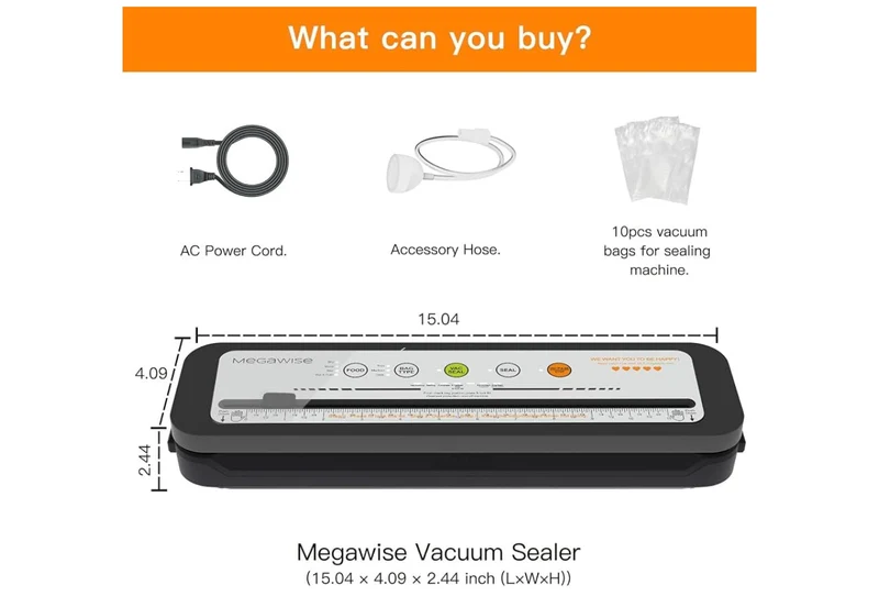 Vacuum Sealer Machine, 80kPa Food Sealer with One-Touch Vacuum & Seal, Built-in Cutter and Bags, 4 Food Modes - (Silver)