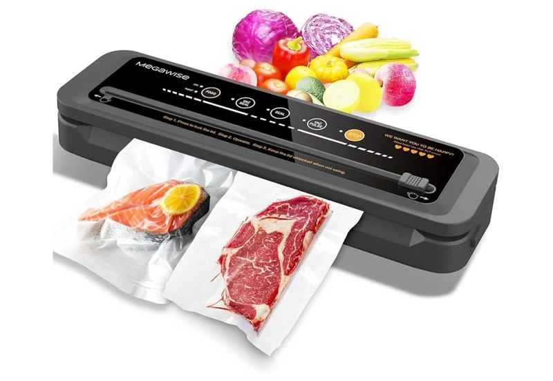 Food Vacuum Sealer Machine – High-Power 80kPa Suction, One-Touch Operation, Built-in Cutter – Works with All Food Types - (Black)
