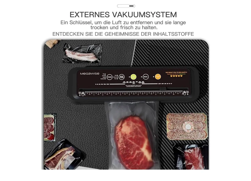 Food Vacuum Sealer, Powerful & Compact One-Touch Automatic Sealer for Cold, Wet, Moist, and Dry Foods - (Black)
