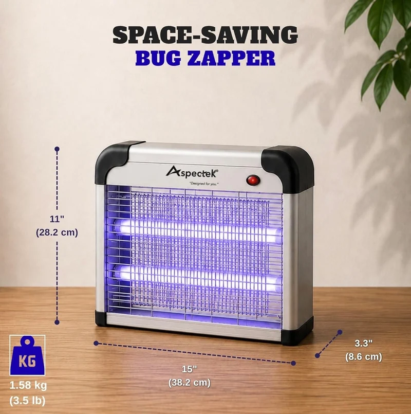 20W Electric Bug Zapper, High Voltage Mosquito and Fly Killer, Heavy Duty 360° Gnat Trap