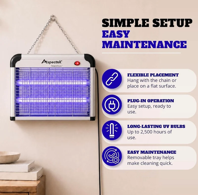 20W Electric Bug Zapper, High Voltage Mosquito and Fly Killer, Heavy Duty 360° Gnat Trap