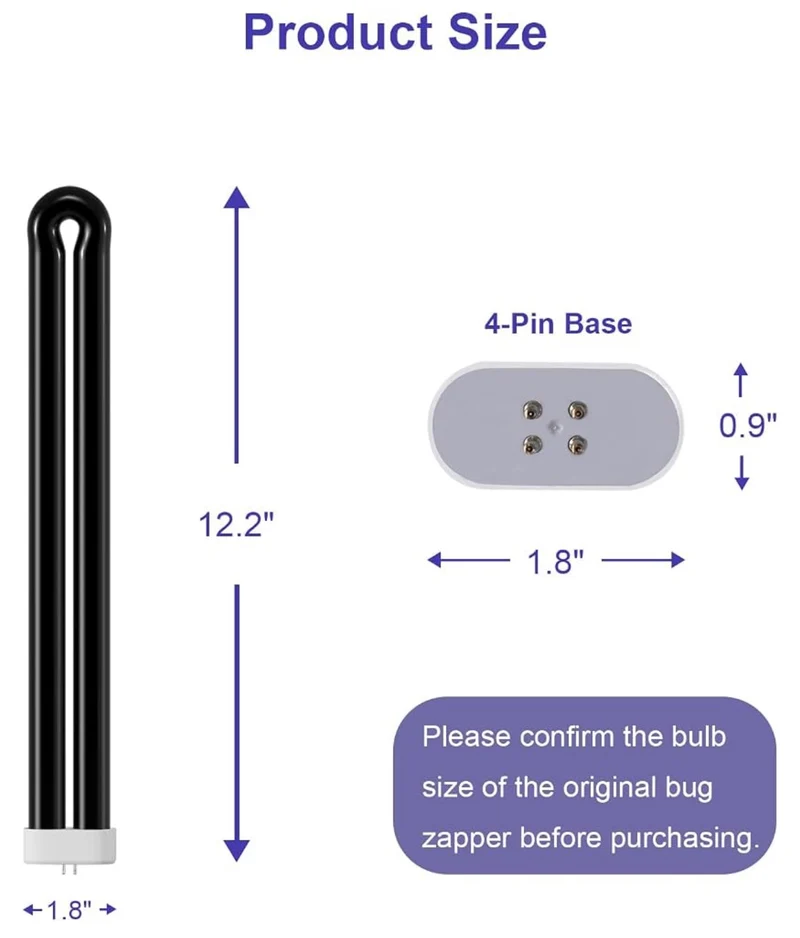BB-40blk 40W Black Light Replacement Bulb Compatible with Black Flag Model BZ-40BLK, BZ-40DX, BZ-40MAX Bug Zapper (2 Pack)