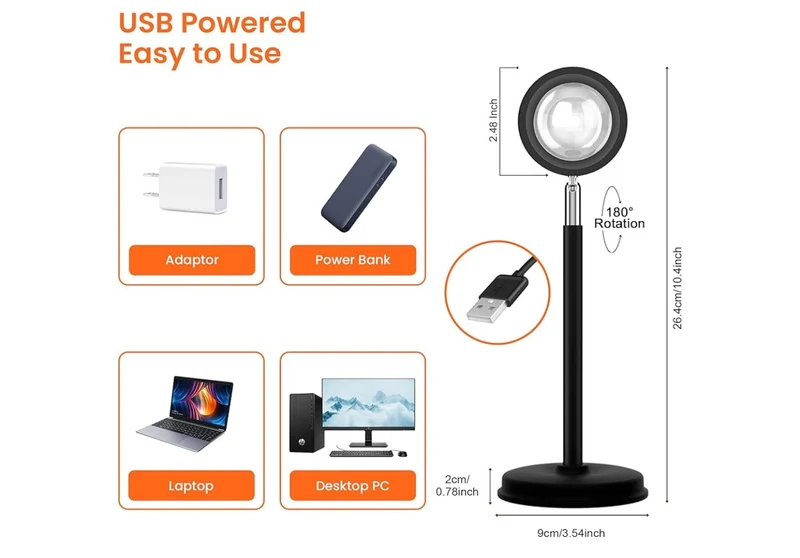 Sunset Lamp Projector w/ Remote Control, Multiple Colors LED APP Control Sunset Light Three Control Methods Night Light