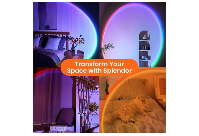 Sunset Lamp Projector w/ Remote Control, Multiple Colors LED APP Control Sunset Light Three Control Methods Night Light