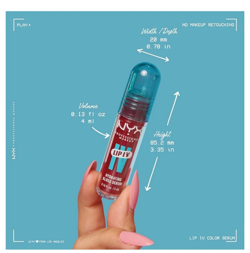 NYX PRO MAKEUP Lip IV Hydrating Glossy Lip Stain with 12HR Hydration - Water Bout Wine (Red)