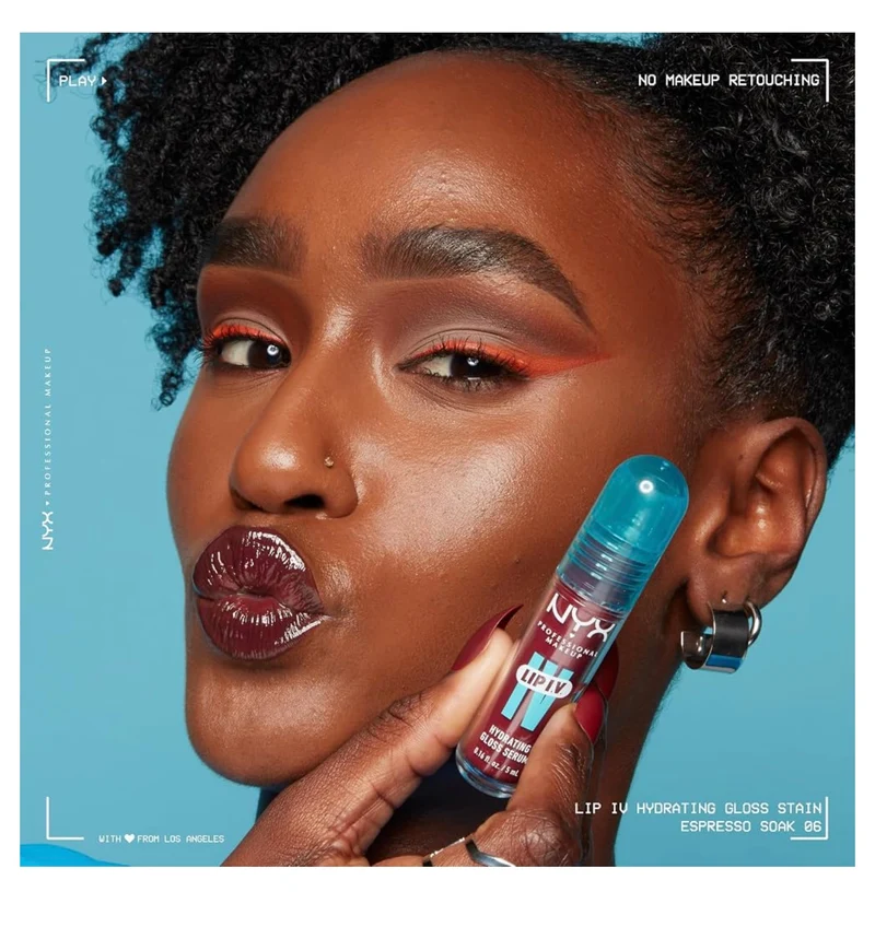NYX PRO MAKEUP Lip IV Hydrating Glossy Lip Stain with 12HR Hydration - Mauve N Moist (Purple)