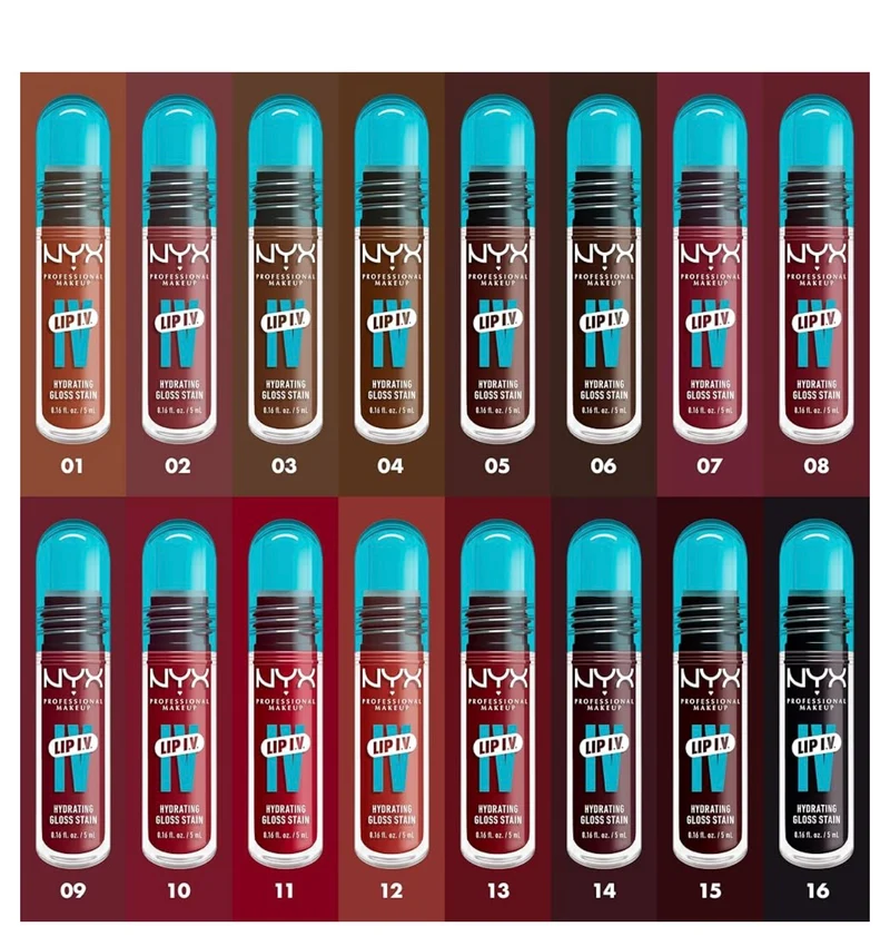 NYX PRO MAKEUP Lip IV Hydrating Glossy Lip Stain with 12HR Hydration - Mauve N Moist (Purple)