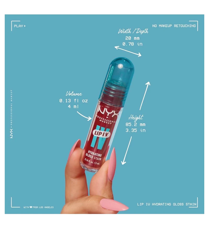 NYX PRO MAKEUP Lip IV Hydrating Glossy Lip Stain with 12HR Hydration - Mauve N Moist (Purple)