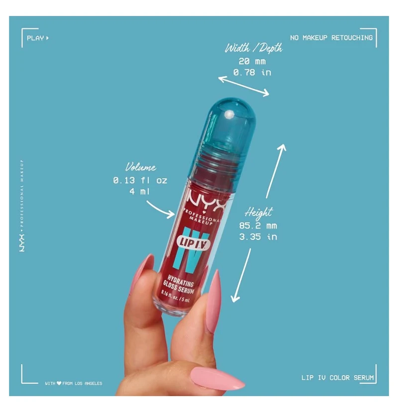 NYX PRO MAKEUP Lip IV Hydrating Glossy Lip Stain with 12HR Hydration - Cranberry Splash (Red)