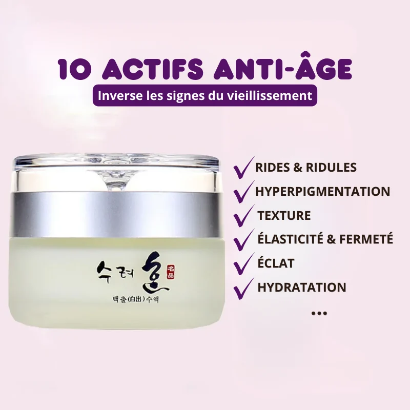 Crème Coréenne 10 Actifs Anti-âge pour le Visage au Collagène