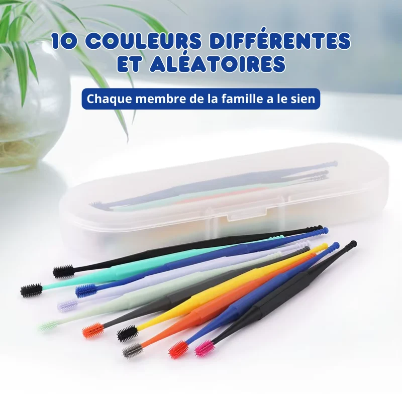 Lot de 10 Nettoyeurs d'Oreilles 2 en 1 en Silicone Réutilisables