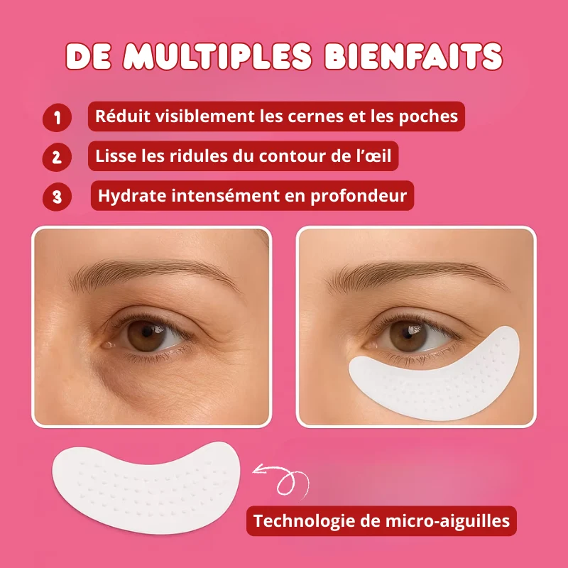 Lot de 4 Patchs pour Yeux Microneedling Réutilisables
