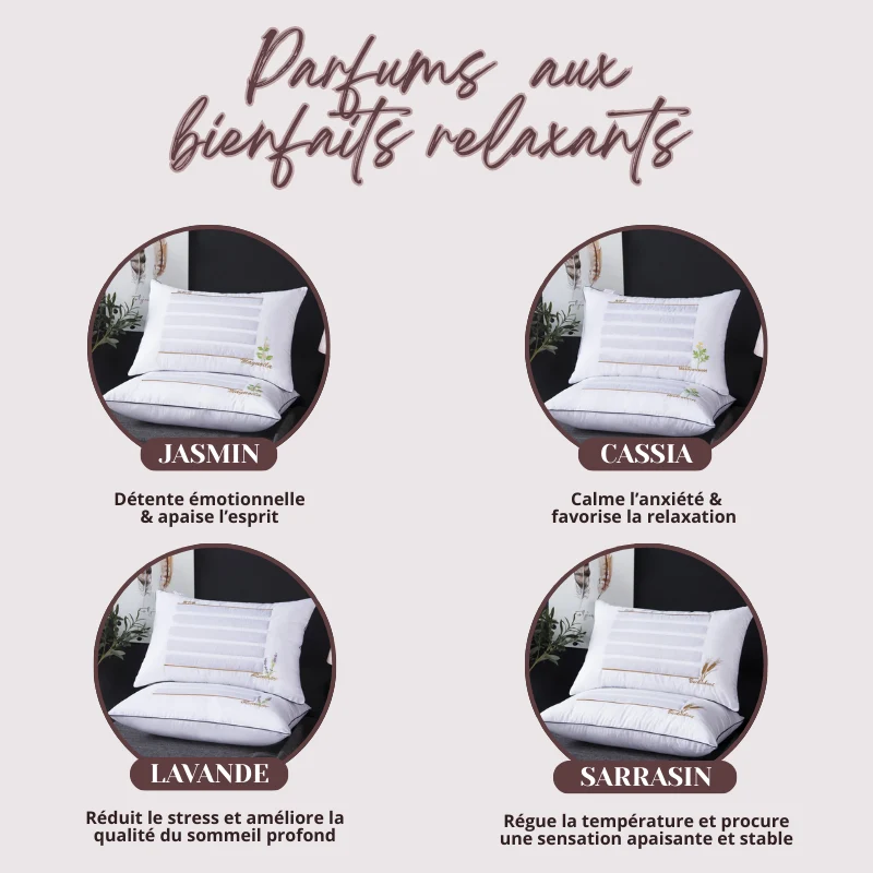 Oreiller Parfumé aux Multiples Bienfaits